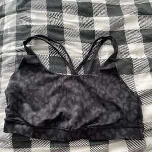 Lululemon Athletica Black Patterned Sports Bra